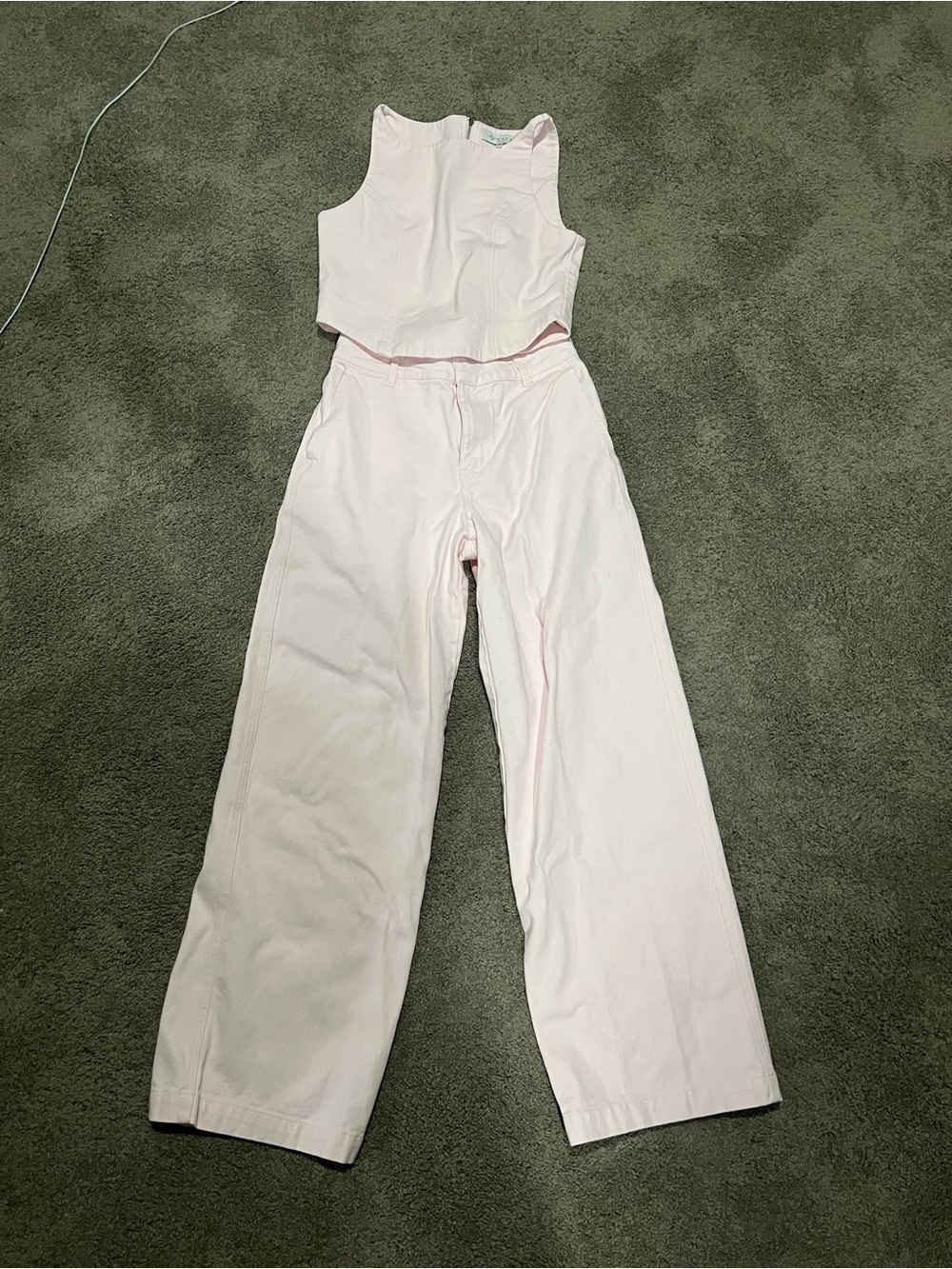 NWOT WAYF  Light pink denim set